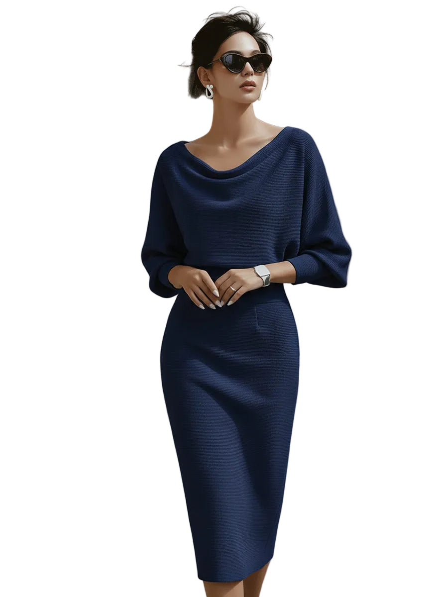 Elegant Draped Midi Dress