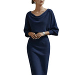 Elegant Draped Midi Dress