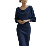 Elegant Draped Midi Dress