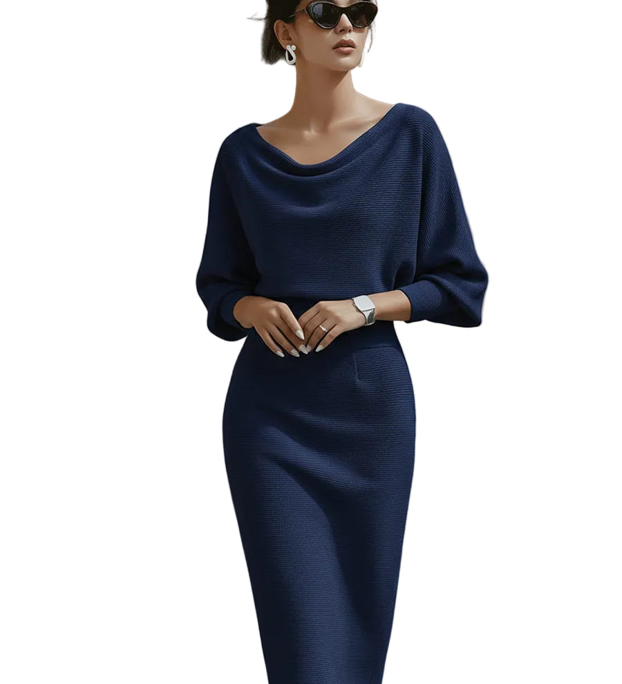Elegant Draped Midi Dress