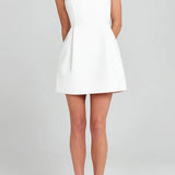 FEMININE MINI DRESS WITH FLORAL APPLIQUÉS