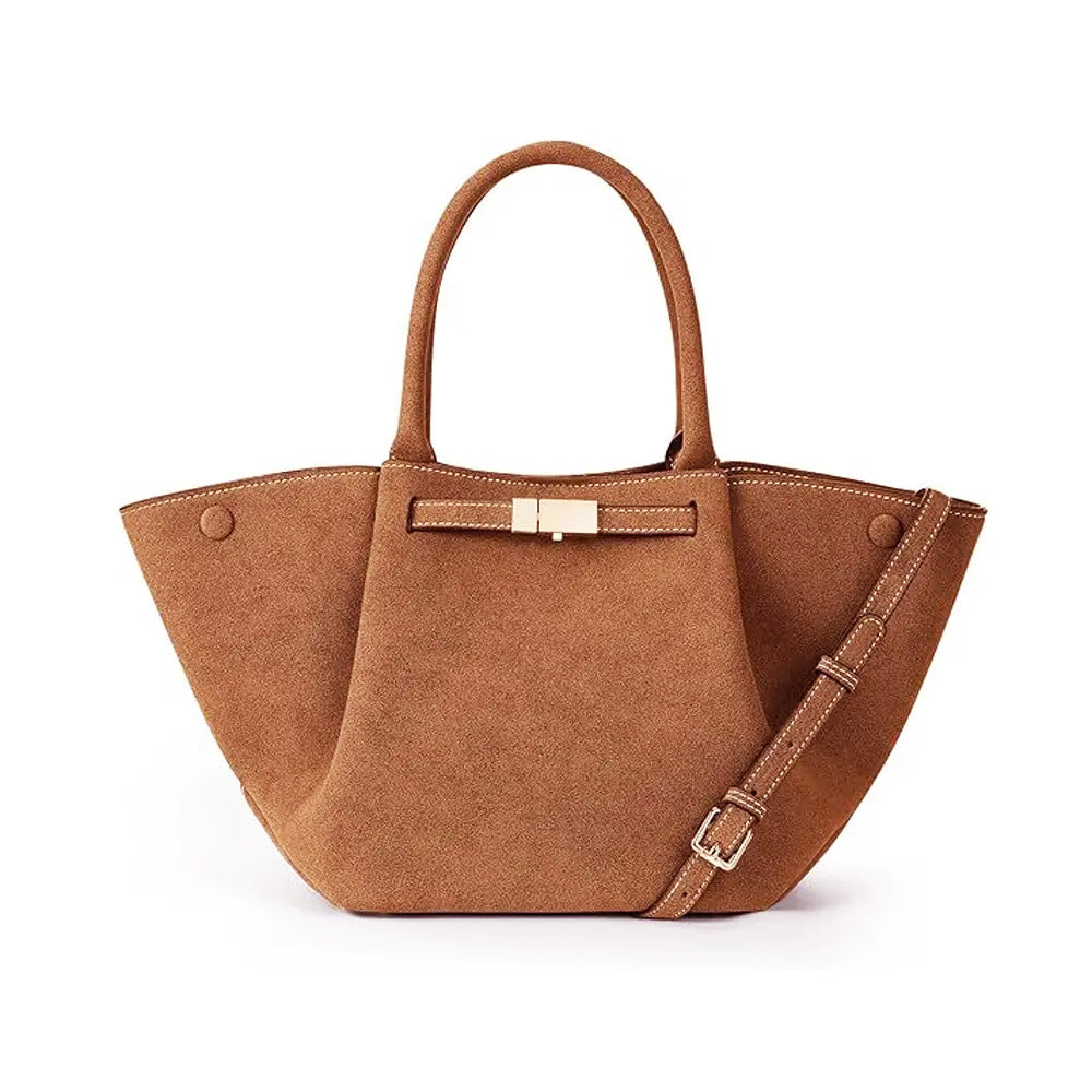 VINTAGE FAUX SUEDE TOTE BAG
