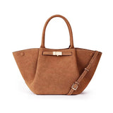 VINTAGE FAUX SUEDE TOTE BAG