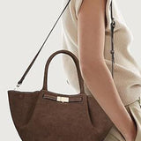 VINTAGE FAUX SUEDE TOTE BAG