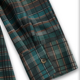 Women's Plaid Lapel Single-Breasted Shirt Maxi Dress MDA1249H1Y