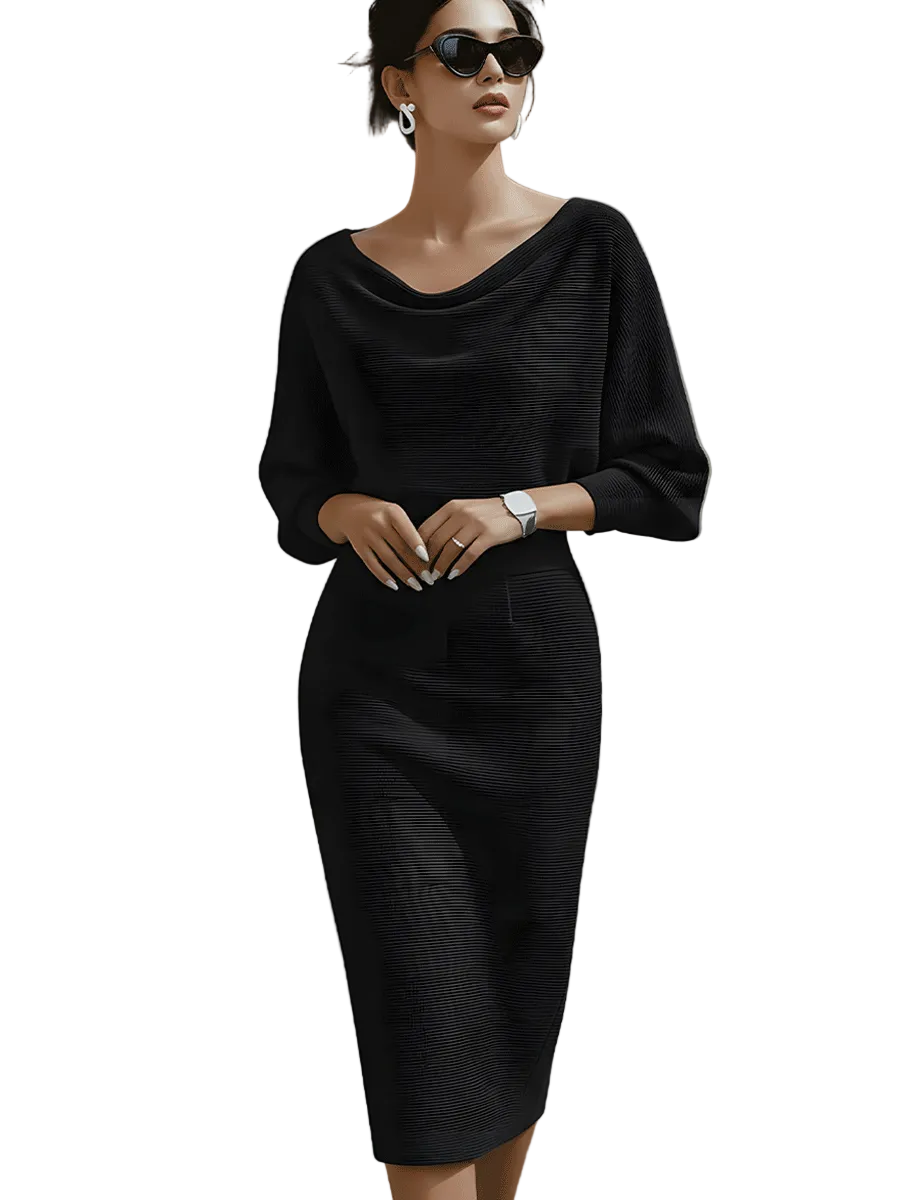 Elegant Draped Midi Dress