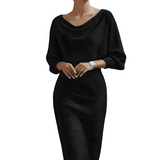 Elegant Draped Midi Dress