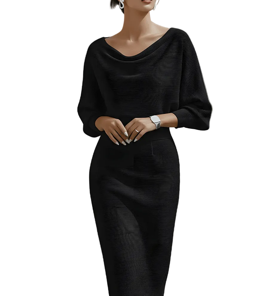 Elegant Draped Midi Dress
