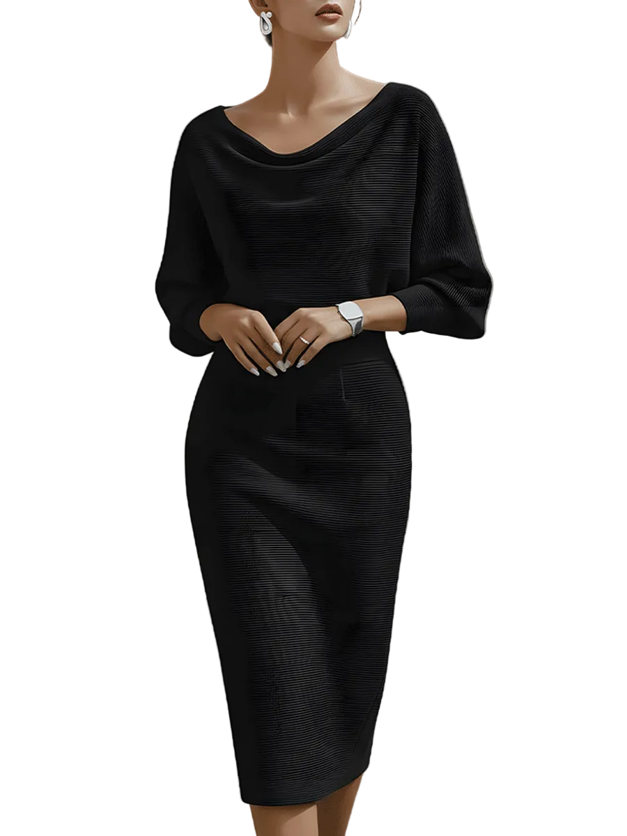 Elegant Draped Midi Dress