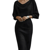 Elegant Draped Midi Dress