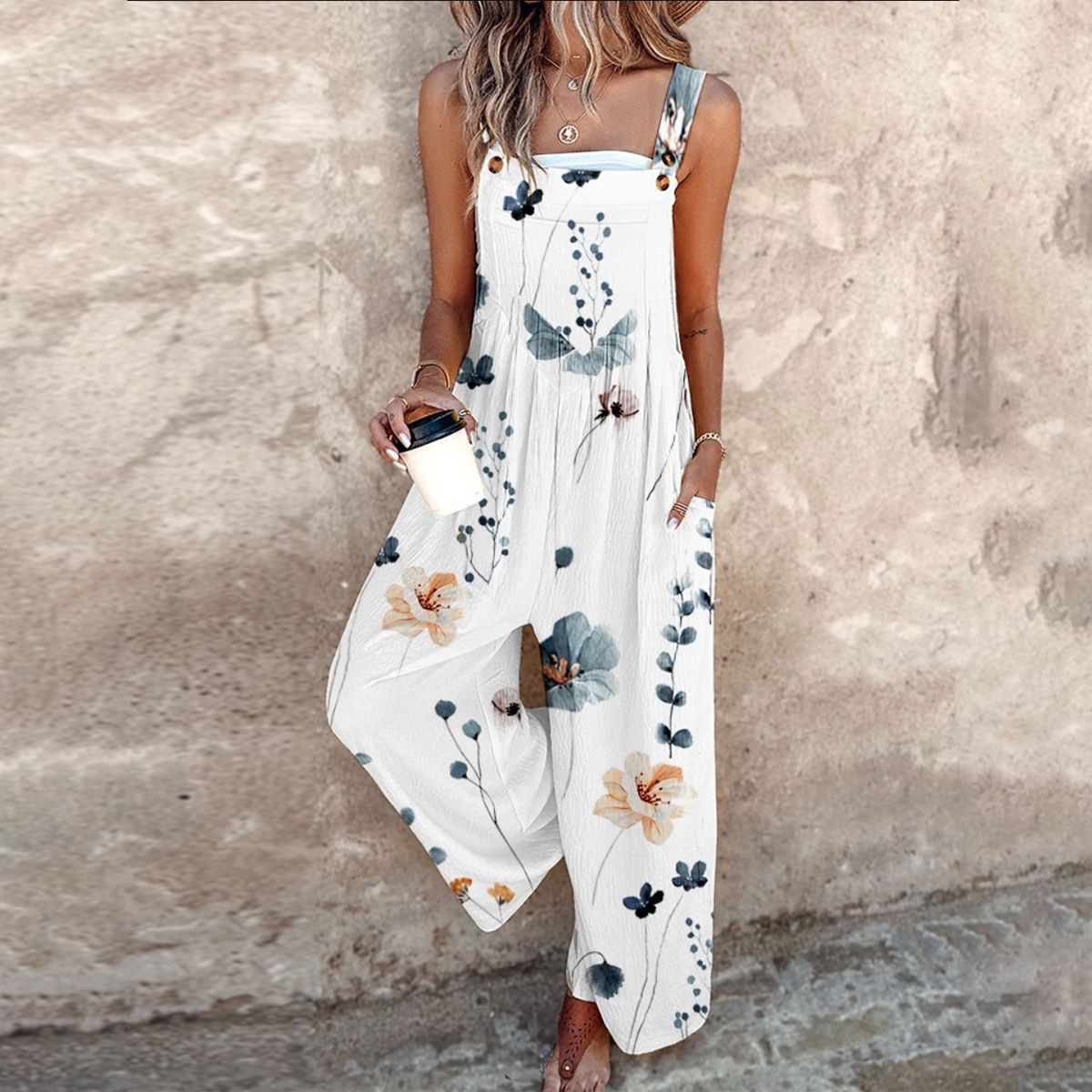 BLACK PRINTED COMFORT JUMPSUIT