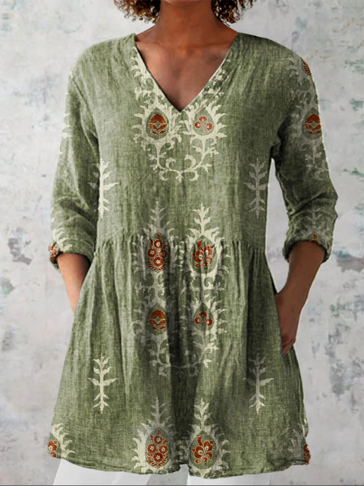 PATTERNED LONG BLOUSE 2
