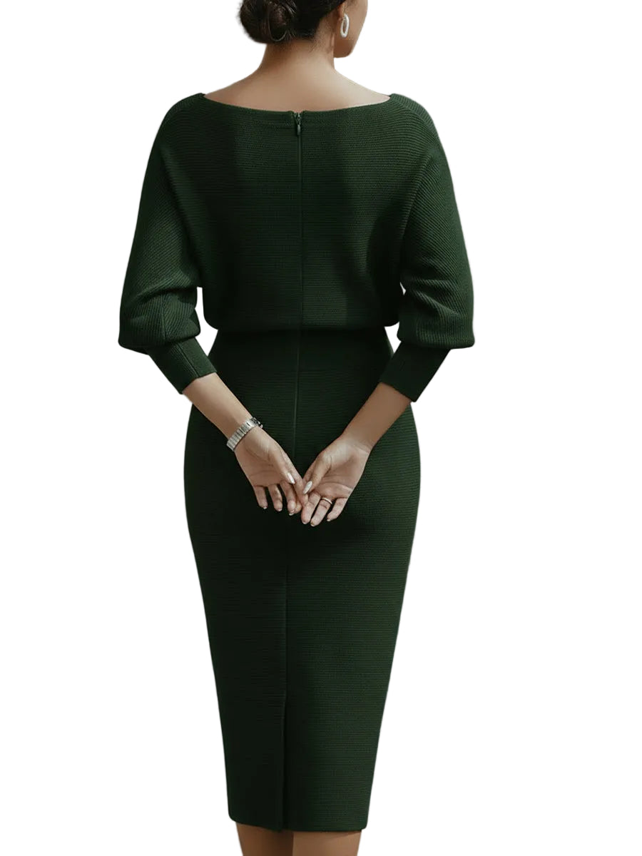 Elegant Draped Midi Dress
