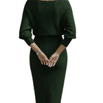 Elegant Draped Midi Dress