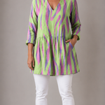GREEN LONG BLOUSE WITH V-NECK 4