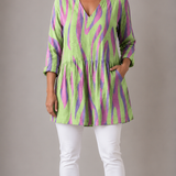 GREEN LONG BLOUSE WITH V-NECK 4