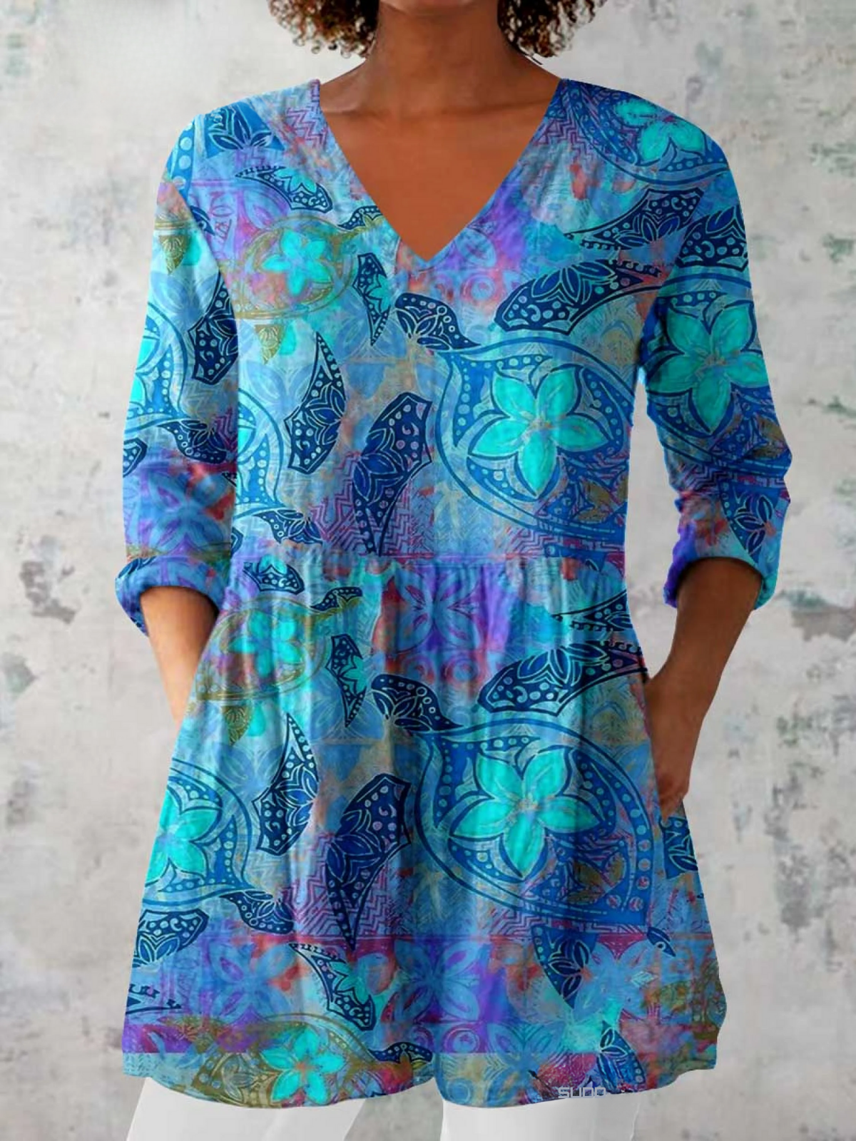PATTERNED LONG BLOUSE 3