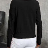 CABLE KNIT SWEATER WITH COLLAR
