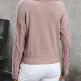 CABLE KNIT SWEATER WITH COLLAR