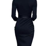 Lina – Elegante abito nero con cintura