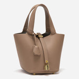 ELEGANT BUCKET BAG WITH GOLD LOCK