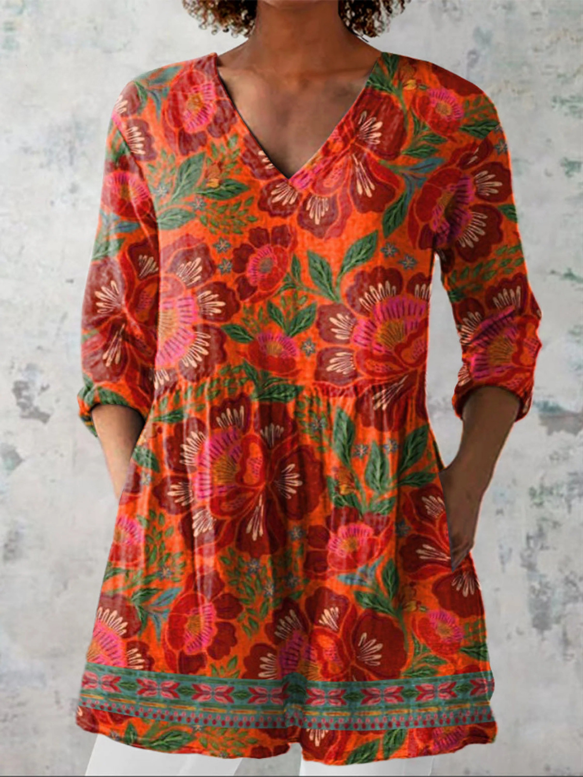 PATTERNED LONG BLOUSE 20
