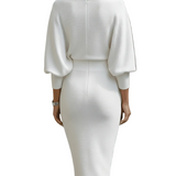 Elegant Draped Midi Dress