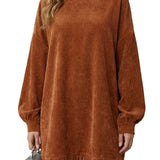 Castellaine – Fringed charm – Turtleneck mini dress