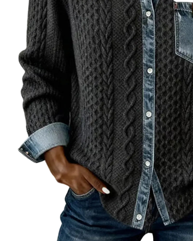 Juliane | Knitted Denim Sweater