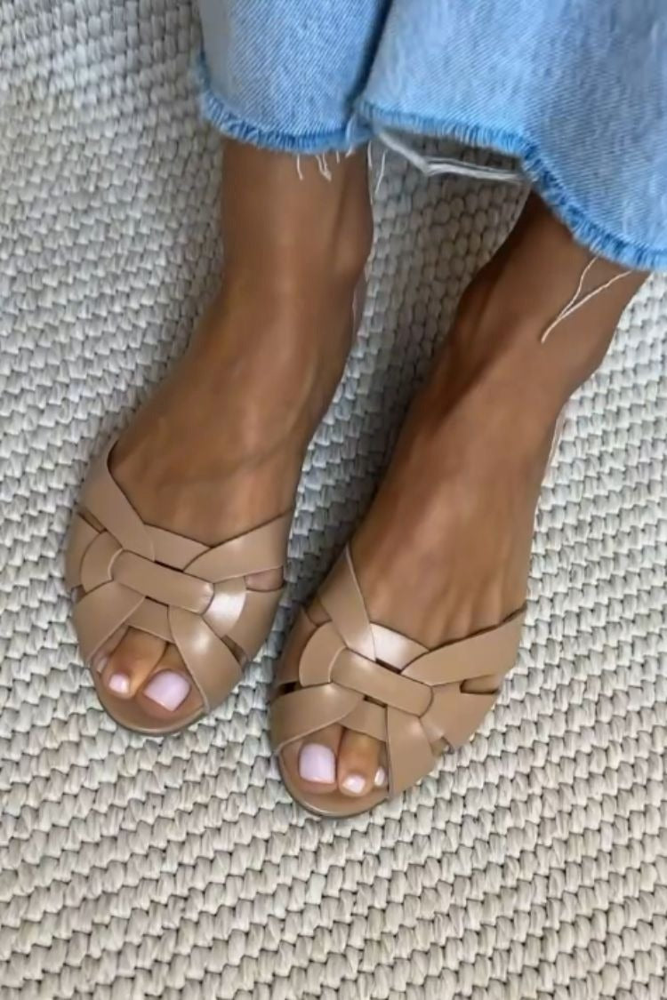 NATURAL BRAIDED SANDALS