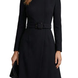 Nivara – Asymmetric belted waist – A-line midi dress