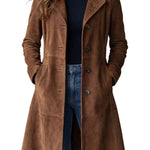 Delvienne – Vintage suede finish – Longline coat