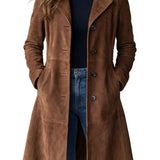 Delvienne – Vintage suede finish – Longline coat