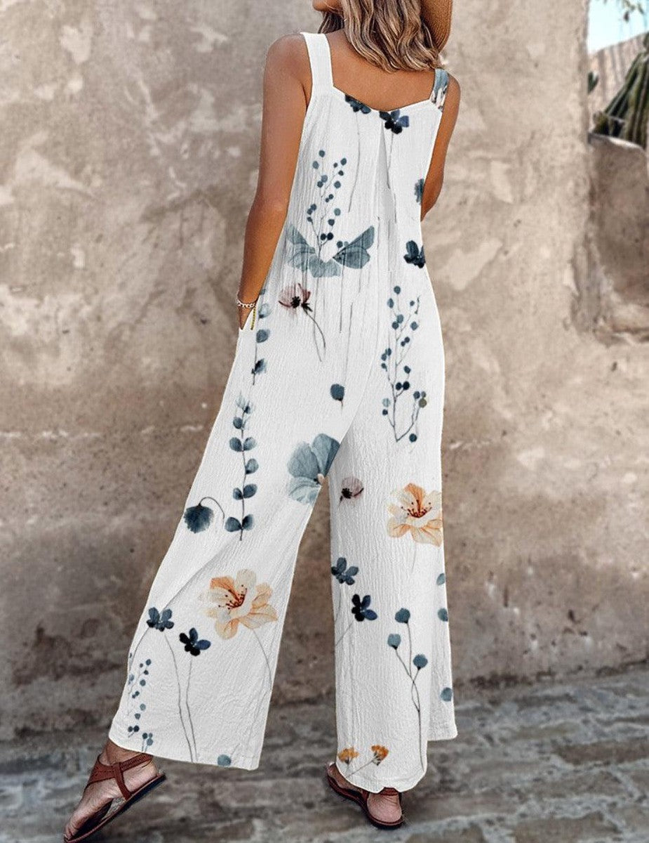 BLACK PRINTED COMFORT JUMPSUIT