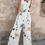 BLACK PRINTED COMFORT JUMPSUIT