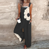 BLACK PRINTED COMFORT JUMPSUIT