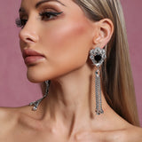 BLACK HEART EARRINGS WITH BOLD STYLE