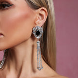 BLACK HEART EARRINGS WITH BOLD STYLE