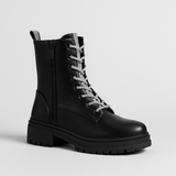 LACE-UP ANKLE BOOTS WITH JEWEL TONGUE