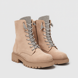 LACE-UP ANKLE BOOTS WITH JEWEL TONGUE