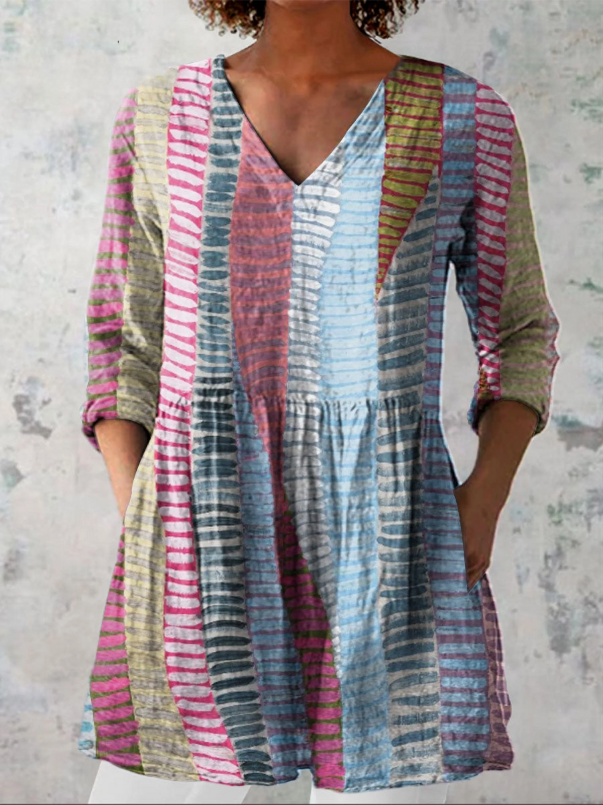 PATTERNED LONG BLOUSE 1
