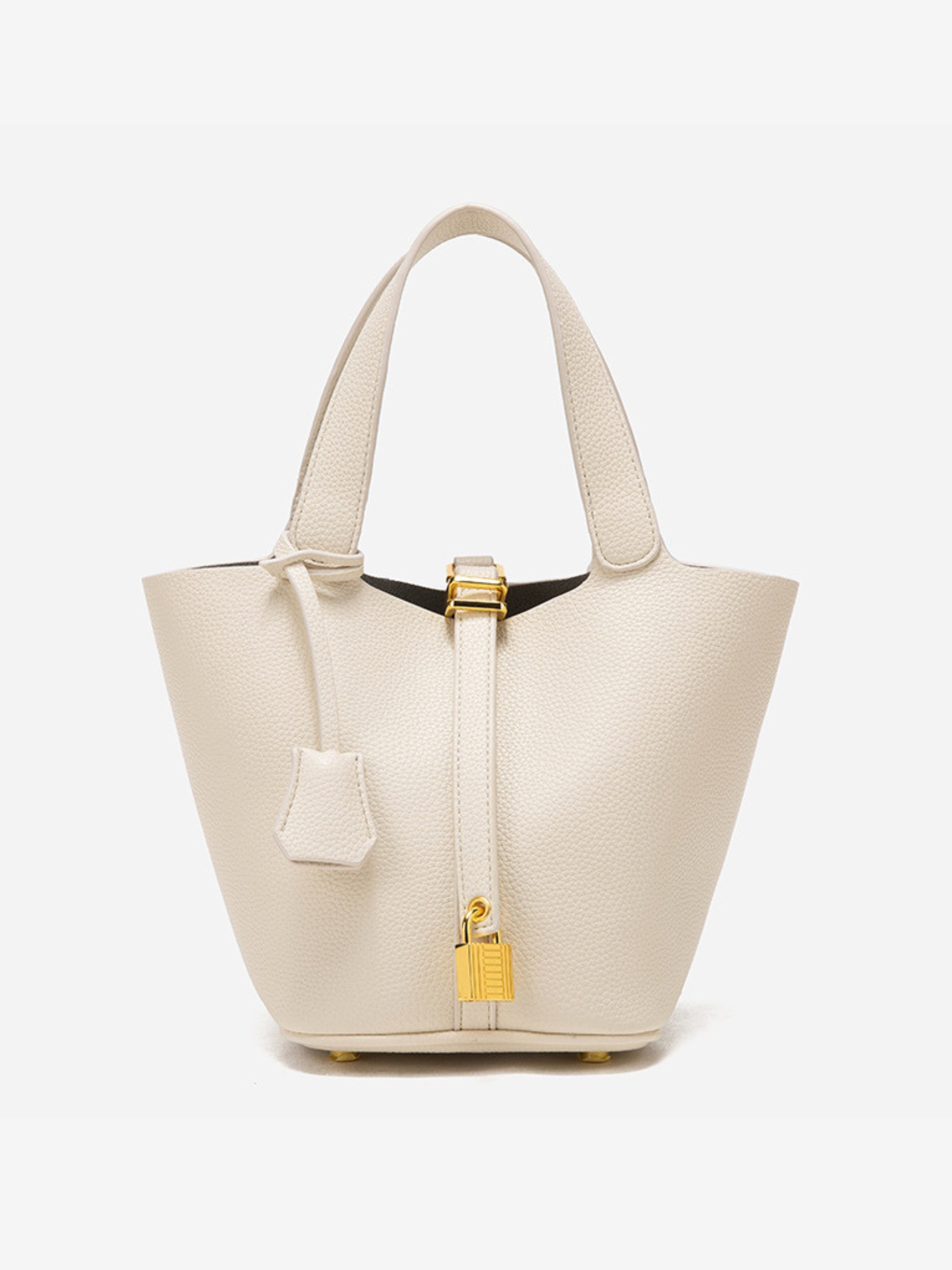 ELEGANT BUCKET BAG WITH GOLD LOCK