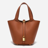 ELEGANT BUCKET BAG WITH GOLD LOCK