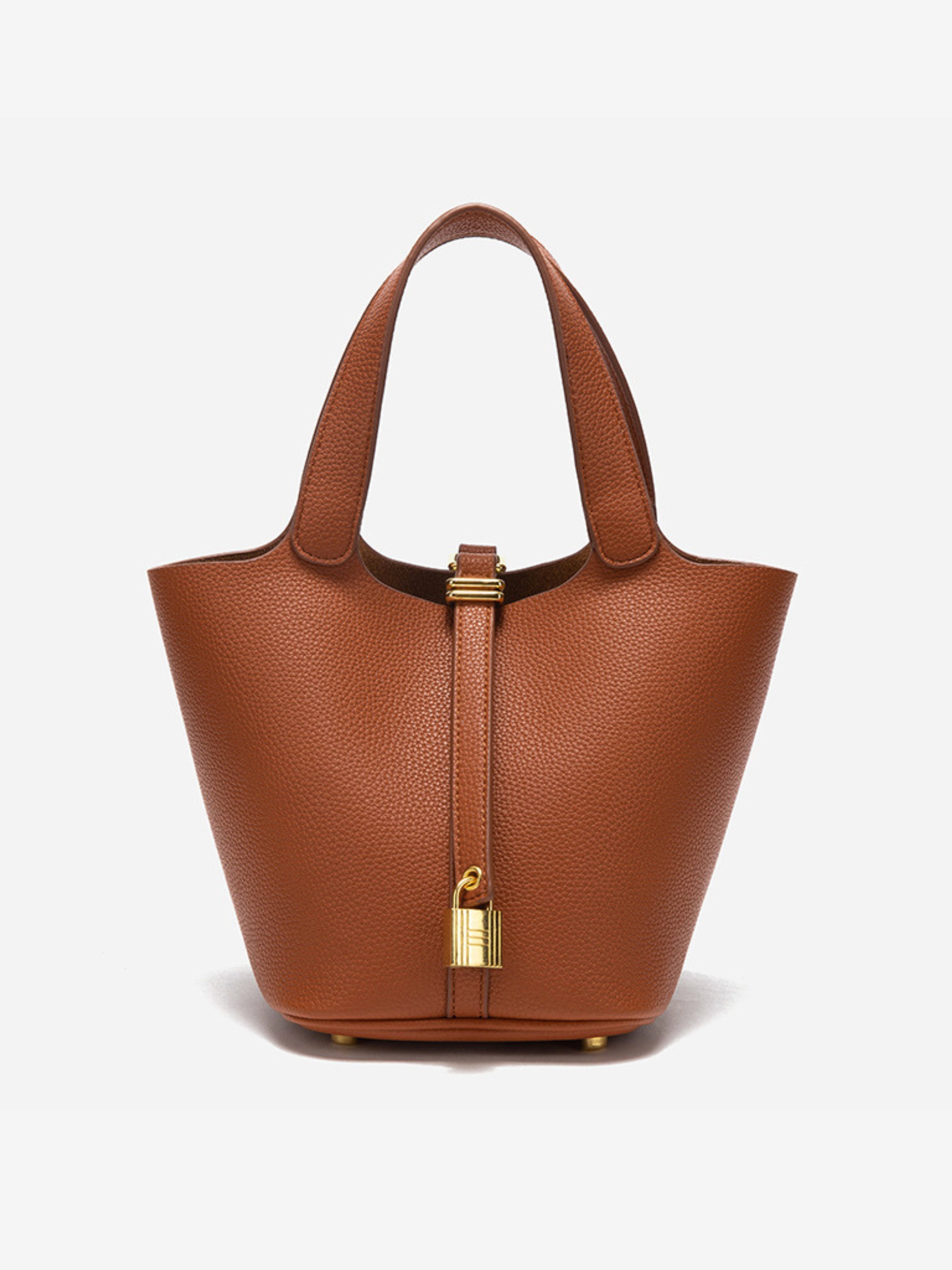 ELEGANT BUCKET BAG WITH GOLD LOCK