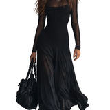 TULLE PATCHWORK MAXI DRESS – VINTAGE CHARM
