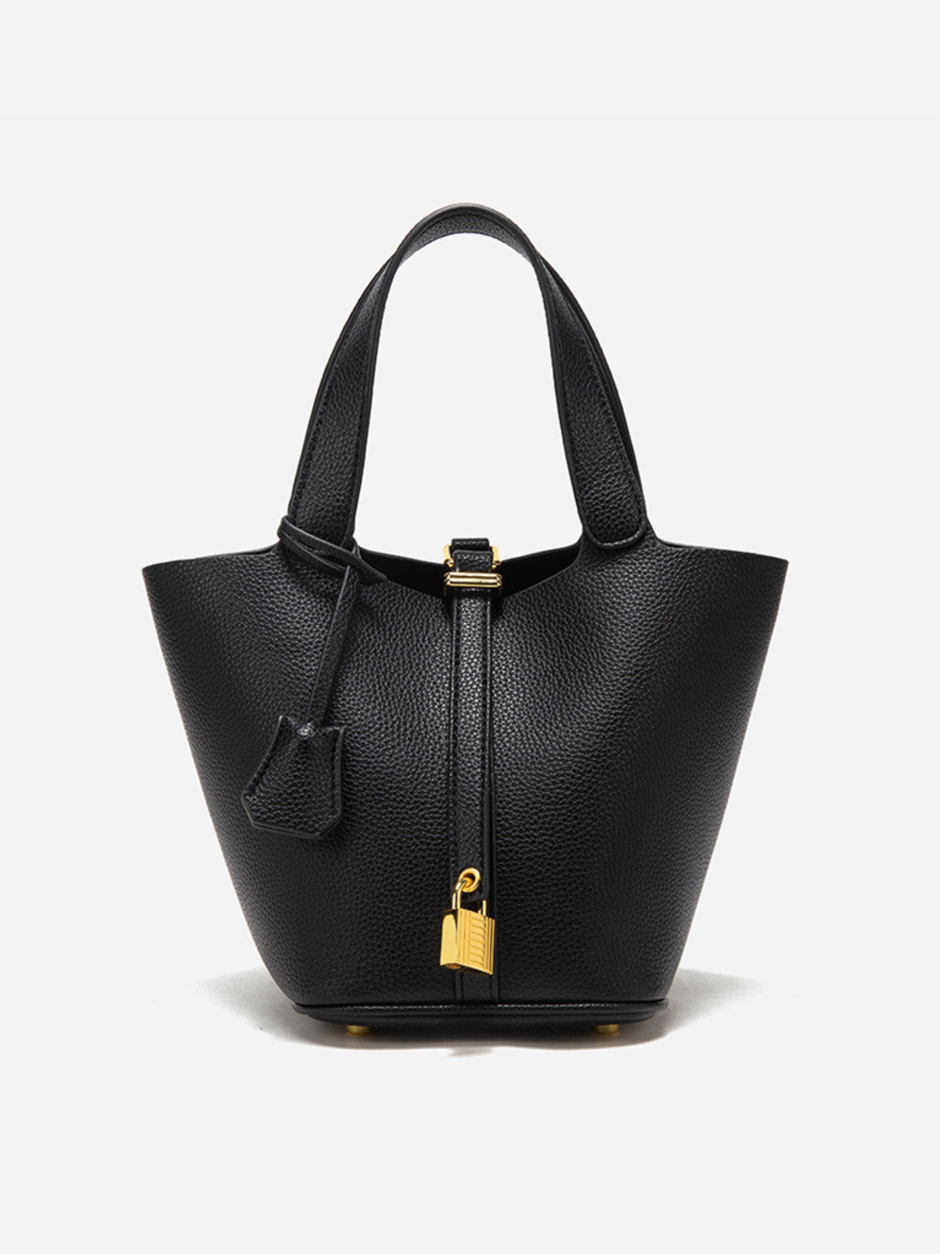 ELEGANT BUCKET BAG WITH GOLD LOCK