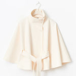 Ivanna Manteau Laine Femme – Col Haut Élégant avec Ceinture Amovible & Coupe Décontractée