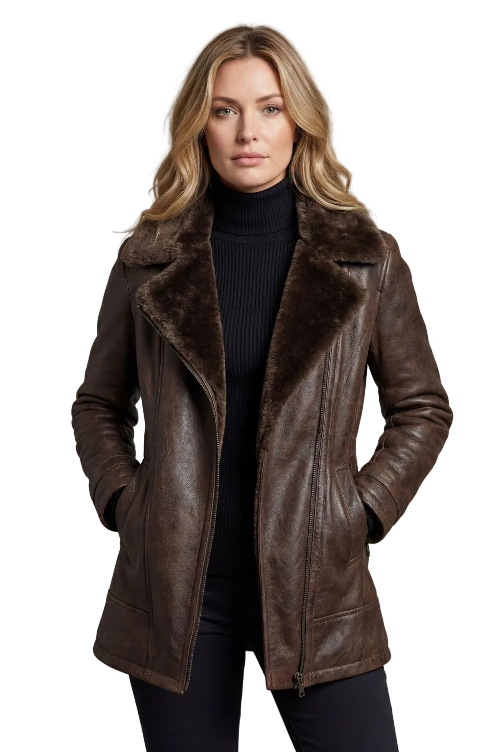 Ravella – Shearling-lined elegance – Leather jacket