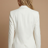 Tailleur donna strutturato – blazer incrociato, pantaloni svasati