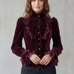 Vignoletta – Ruffled velvet lace – Victorian blouse